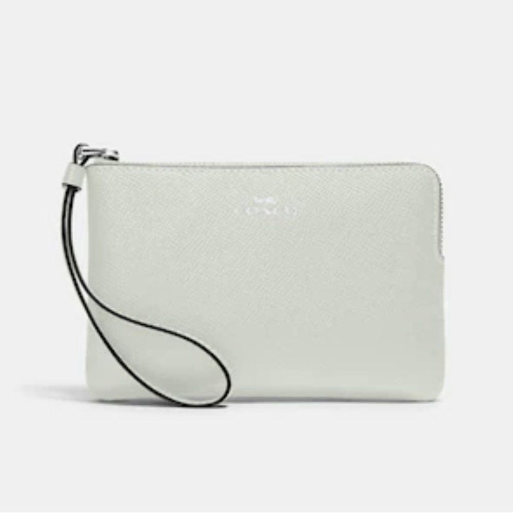 Coach Corner Zip Wristlet in Light Sage